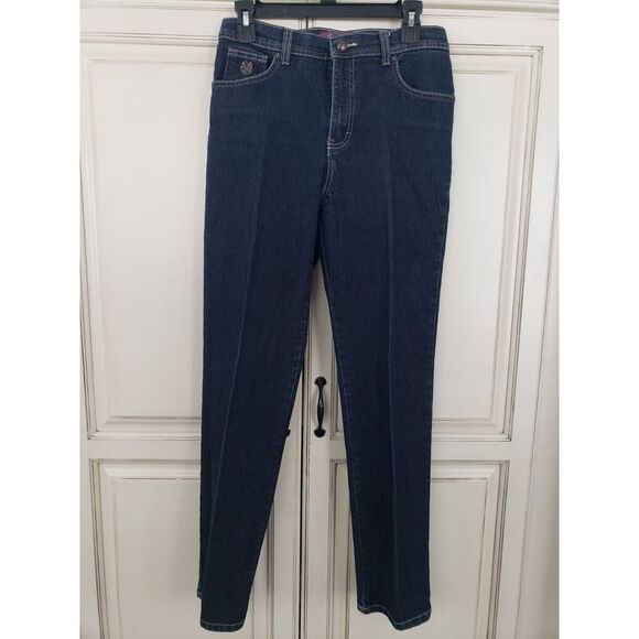 Gloria Vanderbilt Denim - Vtg Gloria Vanderbilt Amanda Jeans Sz 6 Average Highwaist Blue Faux Rhinestones